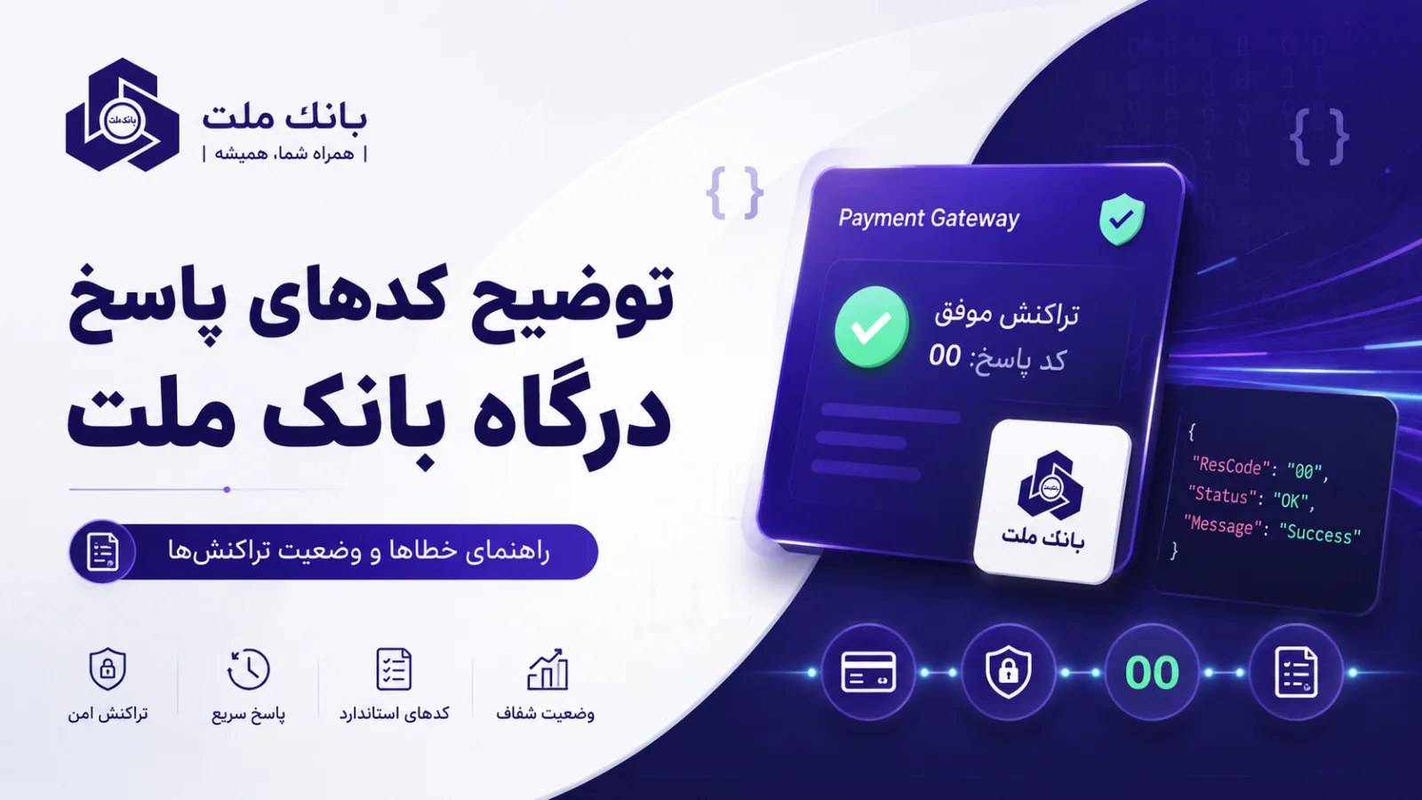راهنمای کامل کدهای پاسخ ResCode درگاه پرداخت بانک ملت و به پرداخت ملت