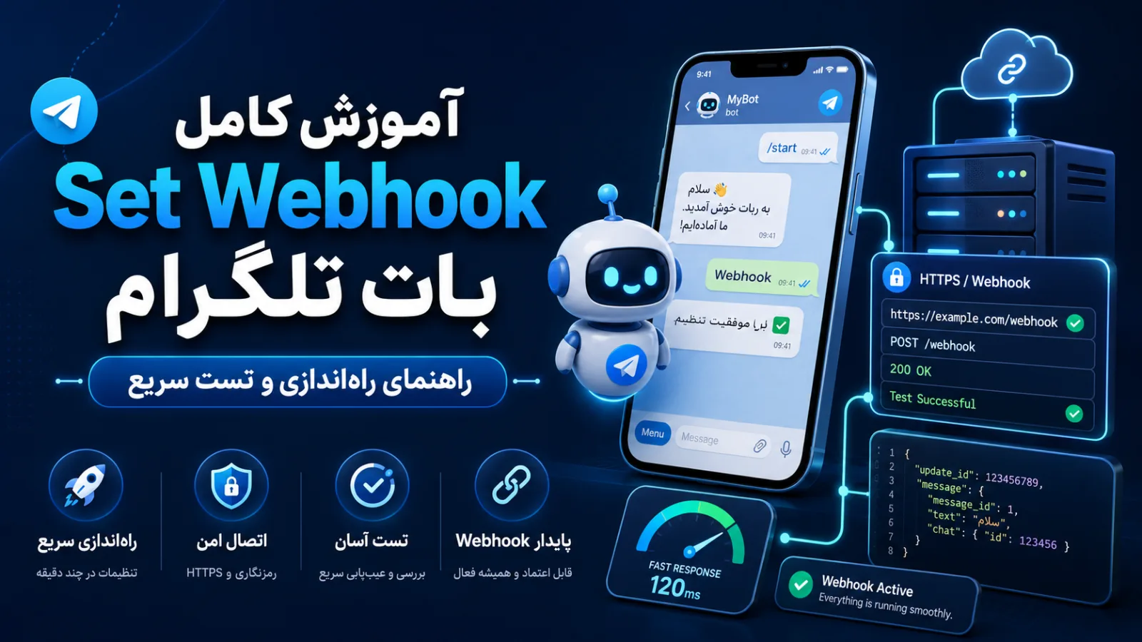 آموزش تنظیم Set Webhook ربات تلگرام با PHP و نکات امنیتی